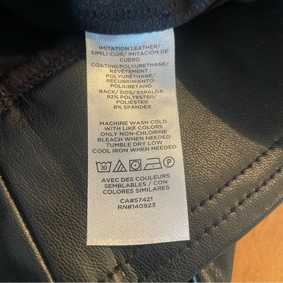 Loft Black Faux Leather Leggings size MP “high rise legging petite” inseam 25” - Picture 9 of 9